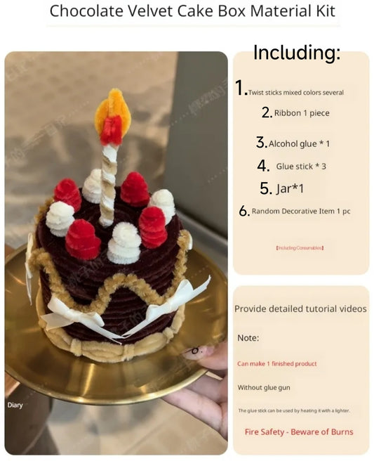 Pipe cleaner Cake Storage Box Material Kit, Girly Heart Cake Box, Birthday Gift for Partner or Bestie, Handmade Gift