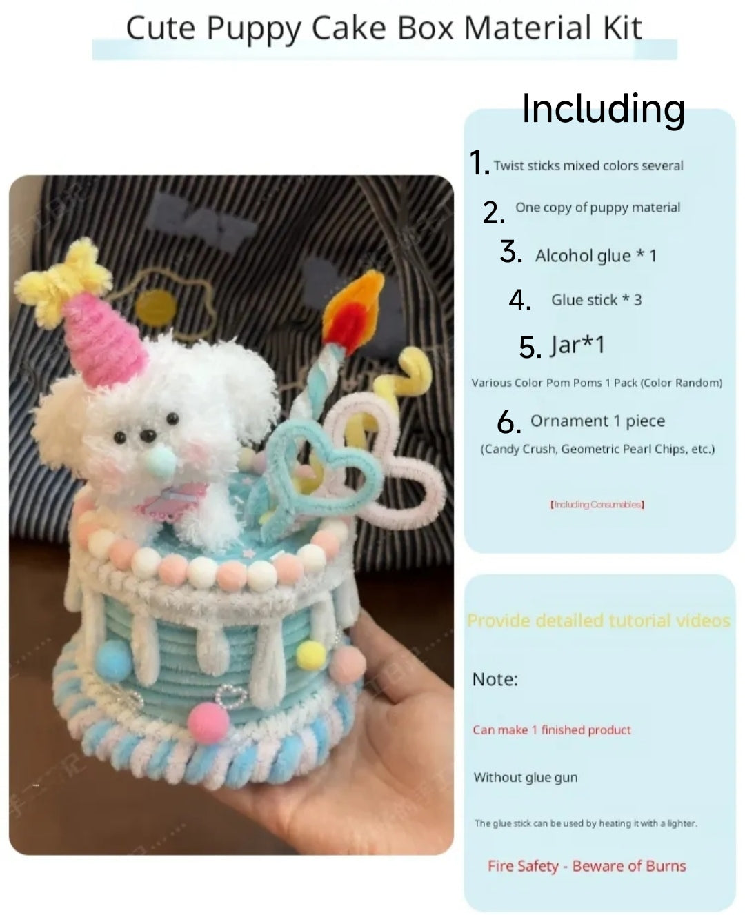 Pipe cleaner Cake Storage Box Material Kit, Girly Heart Cake Box, Birthday Gift for Partner or Bestie, Handmade Gift