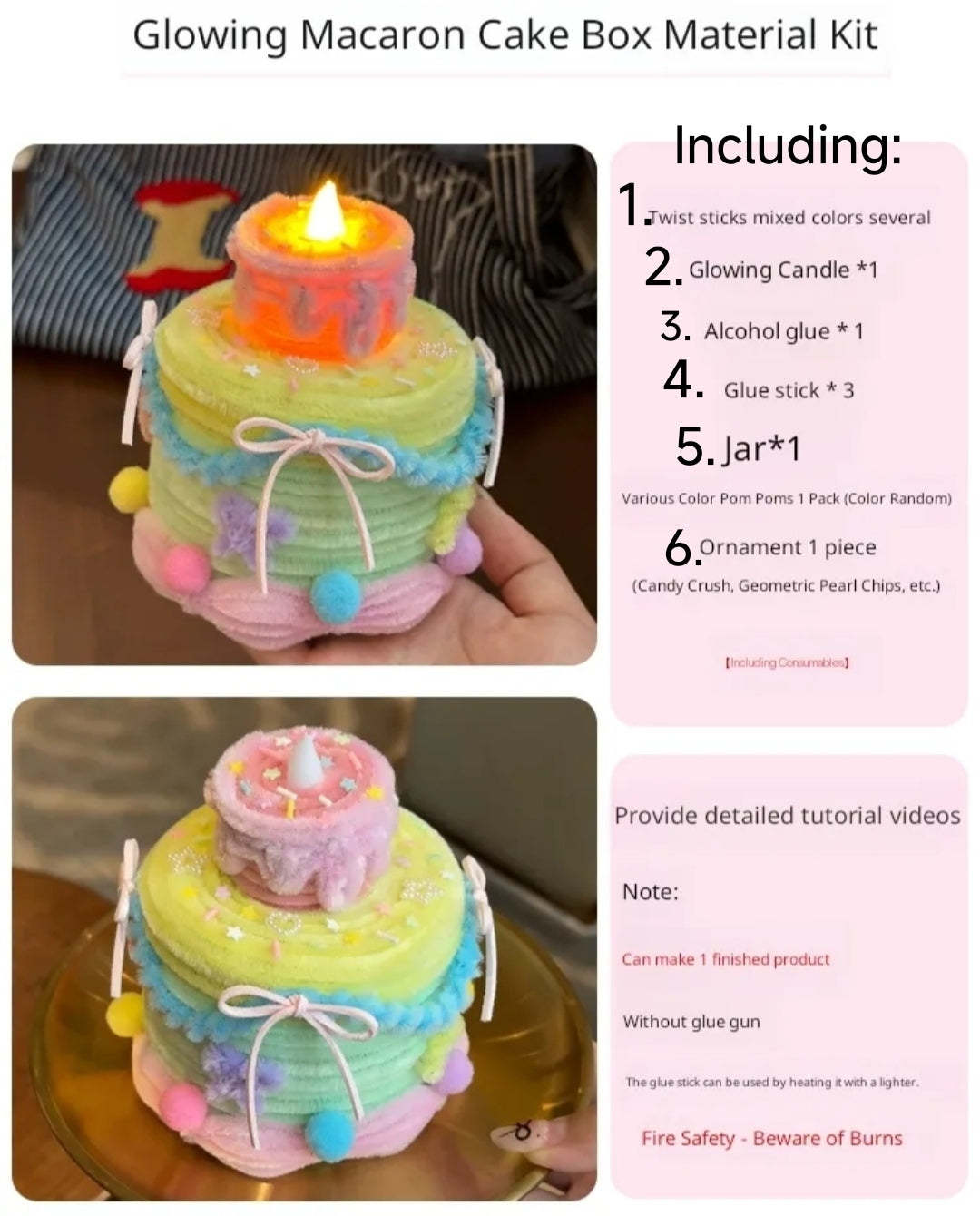 Pipe cleaner Cake Storage Box Material Kit, Girly Heart Cake Box, Birthday Gift for Partner or Bestie, Handmade Gift