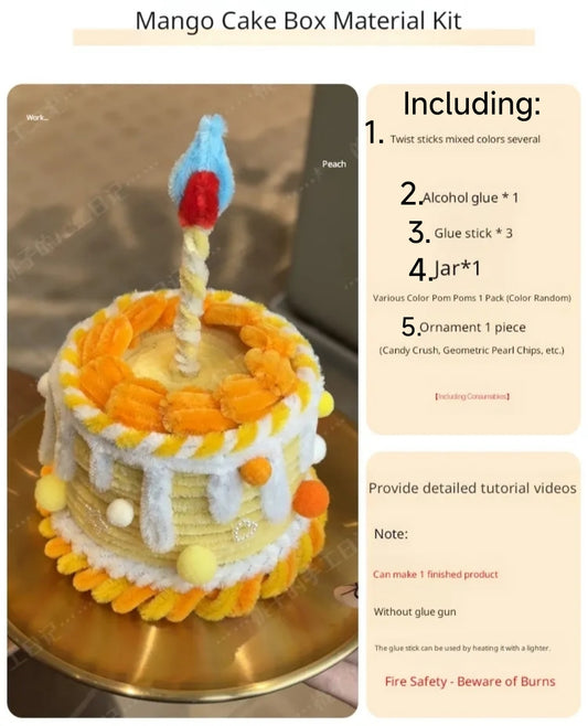 Pipe cleaner Cake Storage Box Material Kit, Girly Heart Cake Box, Birthday Gift for Partner or Bestie, Handmade Gift